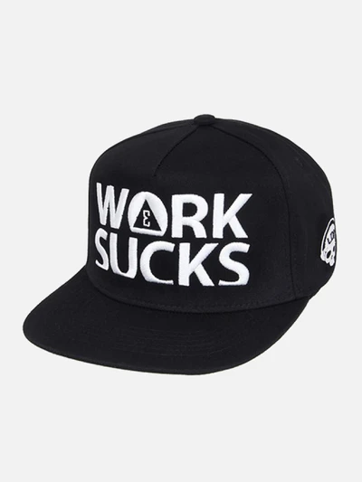 WORK SUCKS SNAPBACK-BLACK